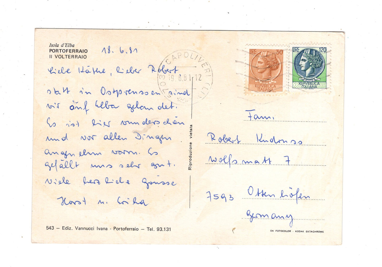 Ansichtskarte Portoferraio / Il Volterraio / Italien / N1-62