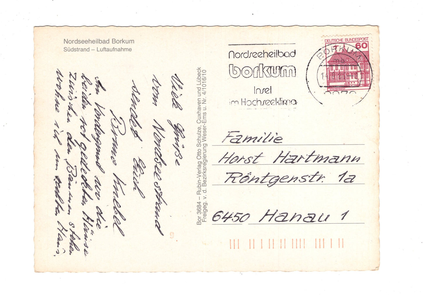 Ansichtskarte Nordseeheilbad Borkum / Südstrand