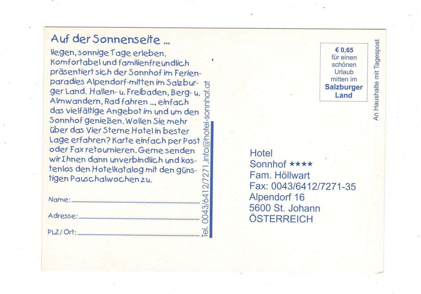 Ansichtskarte Hotel Sonnhof / St. Johann / Österreich