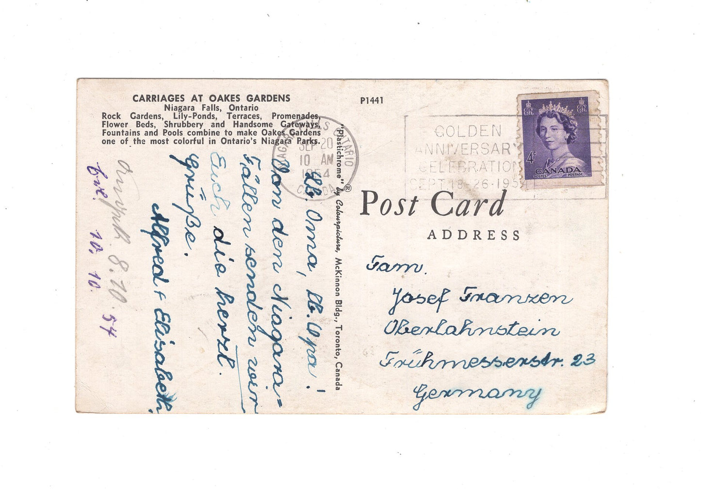 Ansichtskarte Carriages at Oakes Gardens / Niagara Falls / Ontario / Kanada