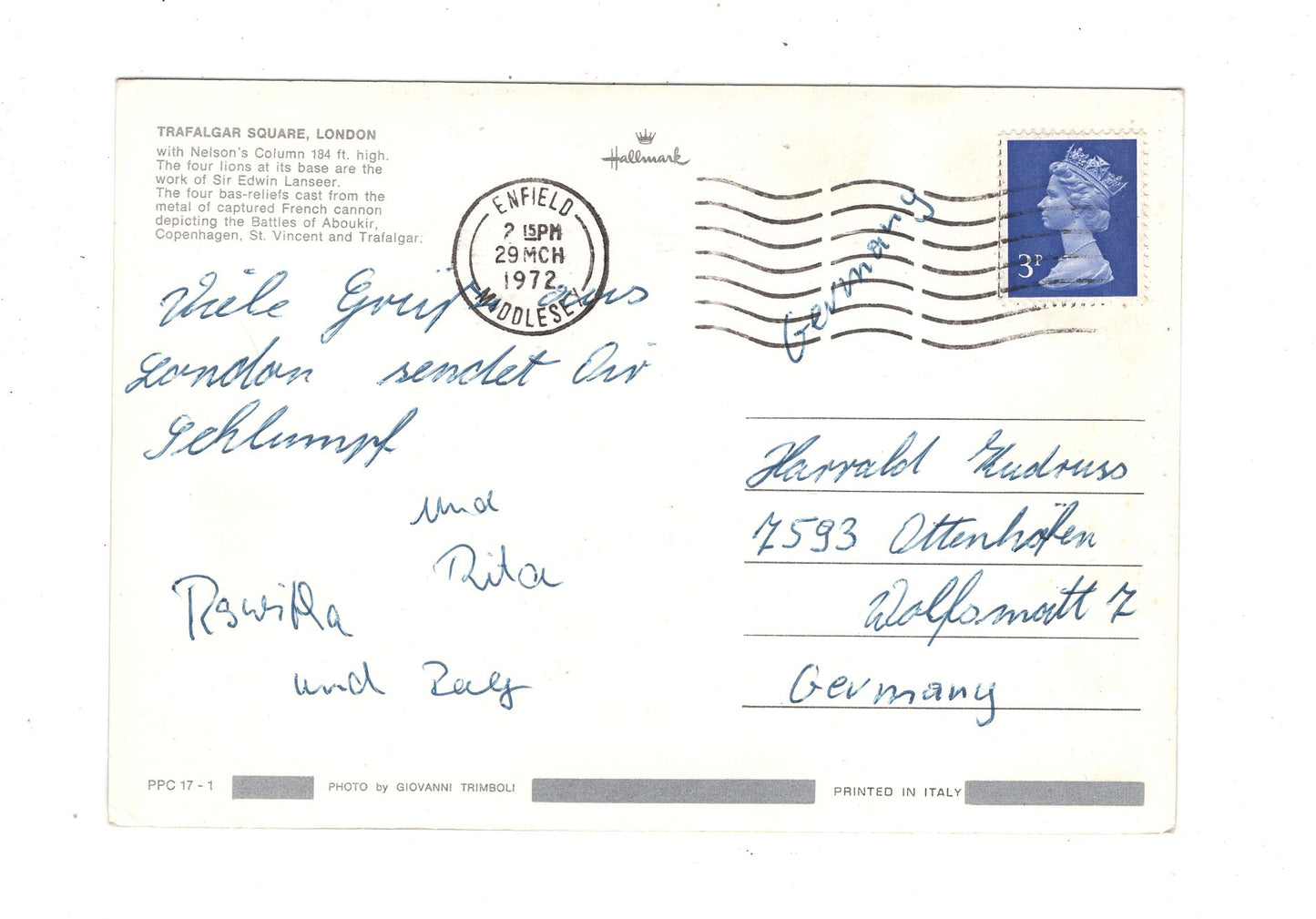 Ansichtskarte London / Trafalgar Square / England / M1-67