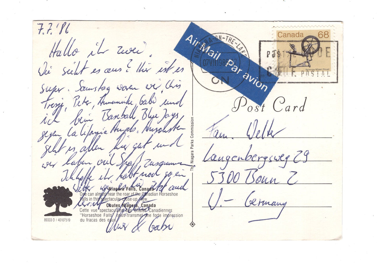 Ansichtskarte Niagara Falls / Ontario / Kanada