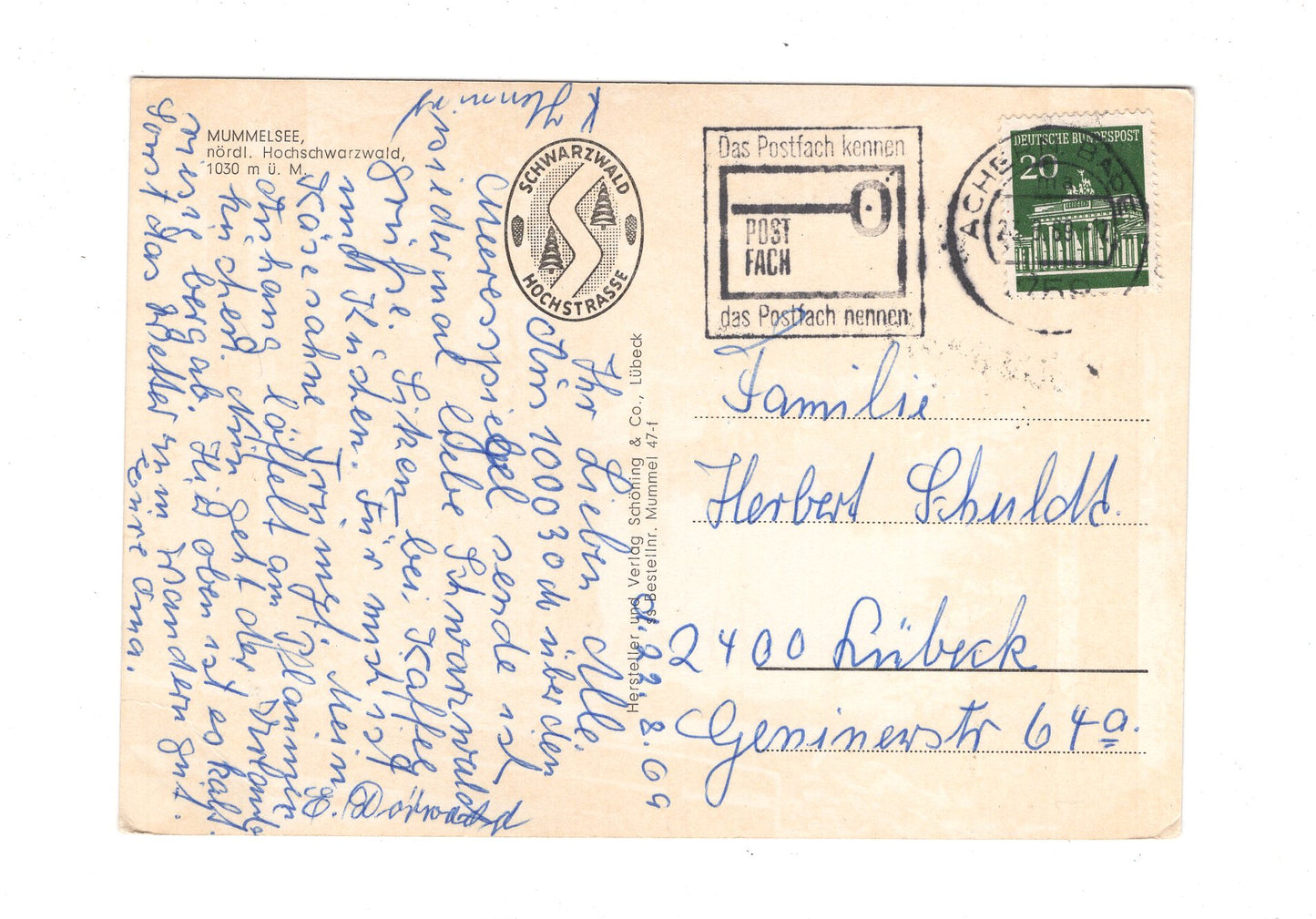 Ansichtskarte Mummelsee / nördlicher Hochschwarzwald / H1-53