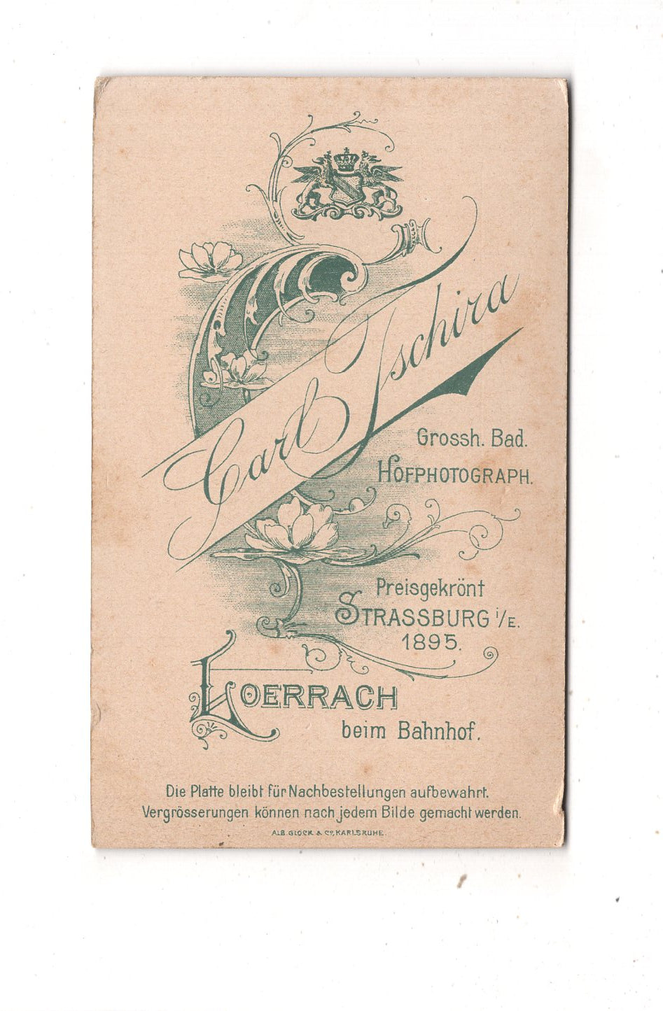 Fotografie Niedlicher kleiner Junge - Lörrach um 1900 / CDV M1-24