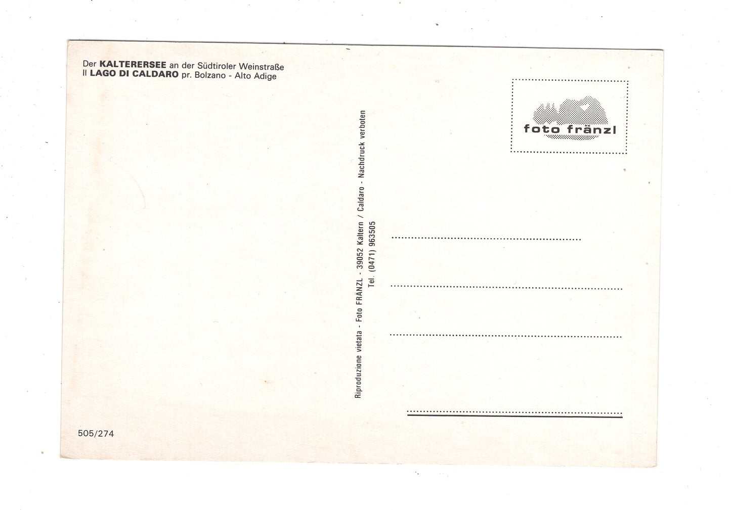 Ansichtskarte Kaltern / Kalterer See / Italien / N1-63