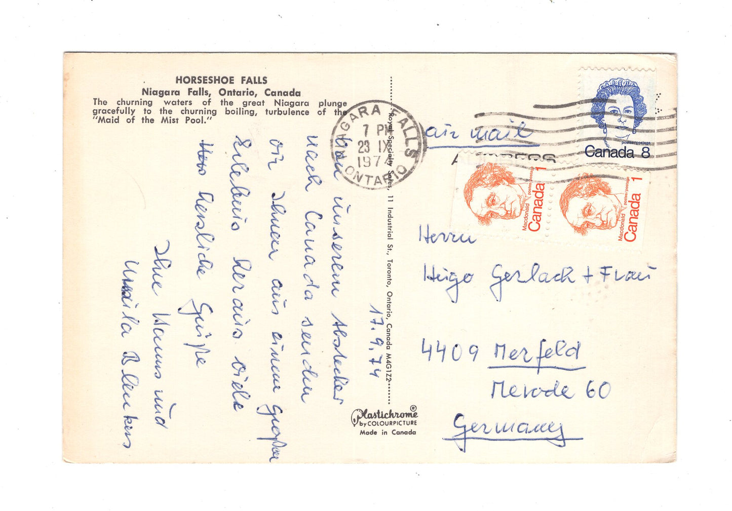 Ansichtskarte Horseshoe Falls / Niagara Falls / Ontario / Kanada