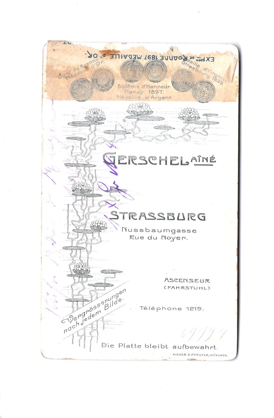 Fotografie Damenportrait - Strasbourg Straßburg / Frankreich 1890er