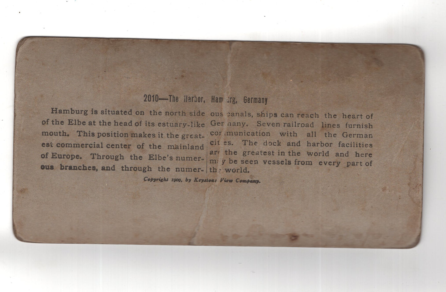 Fotografie Stereoskopie Der Hafen in Hamburg