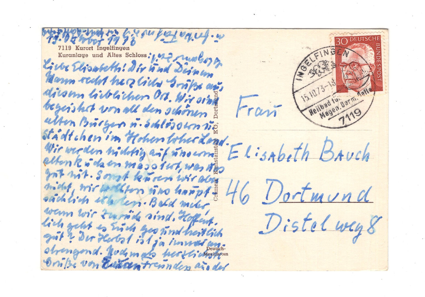 Ansichtskarte Ingelfingen / Kuranlage und Altes Schloss