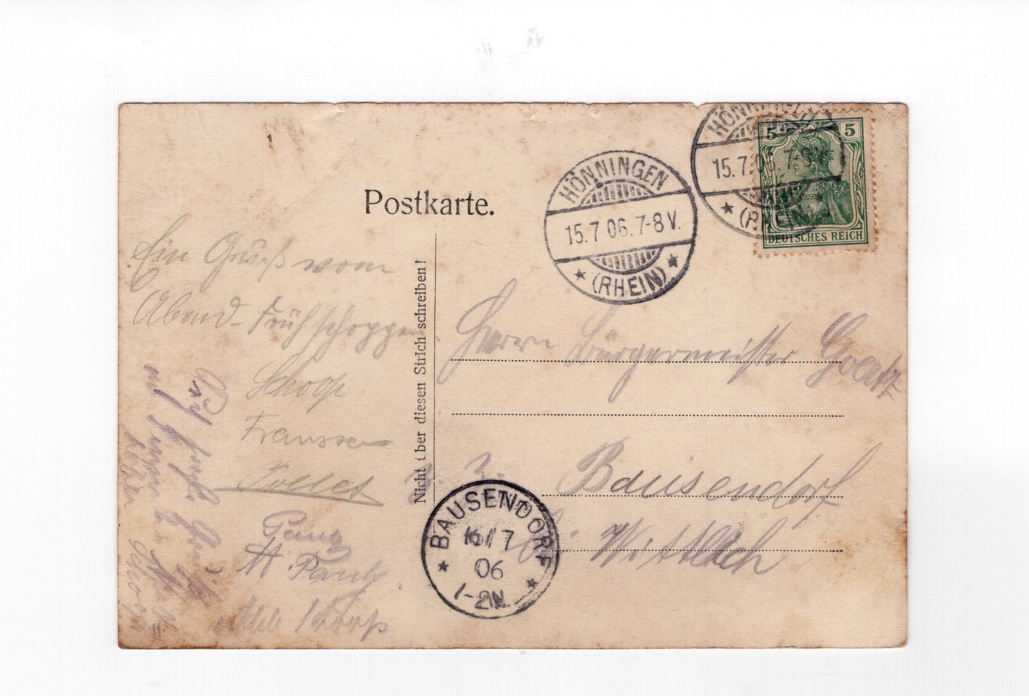 Ansichtskarte Hönningen am Rhein / Schloss Arenfels - 1906