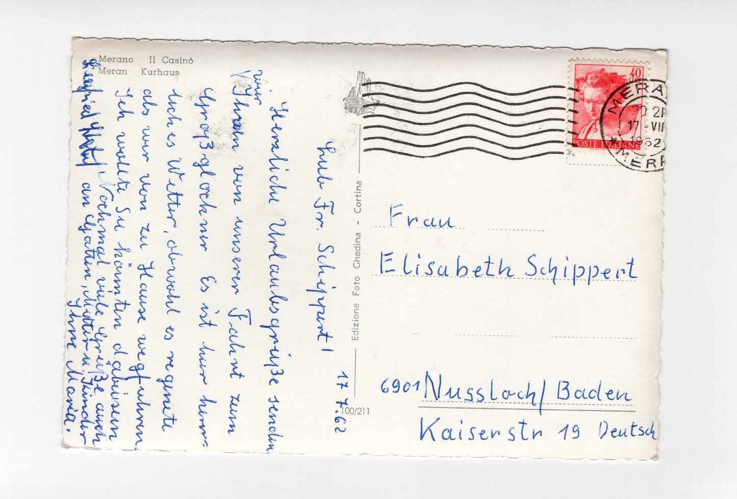 Ansichtskarte Merano Meran / Kurhaus / Südtirol / Italien