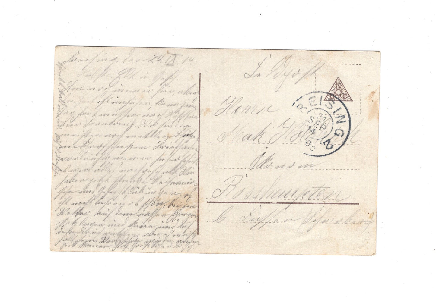 Ansichtskarte / Feldpost - Freising 1914