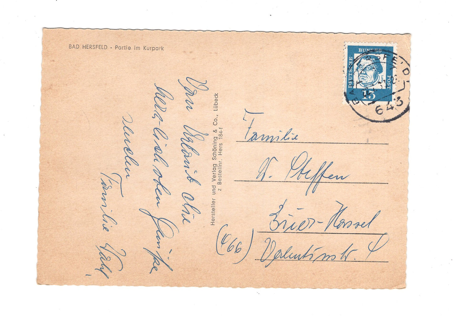 Ansichtskarte Bad Hersfeld / Partie im Kurpark