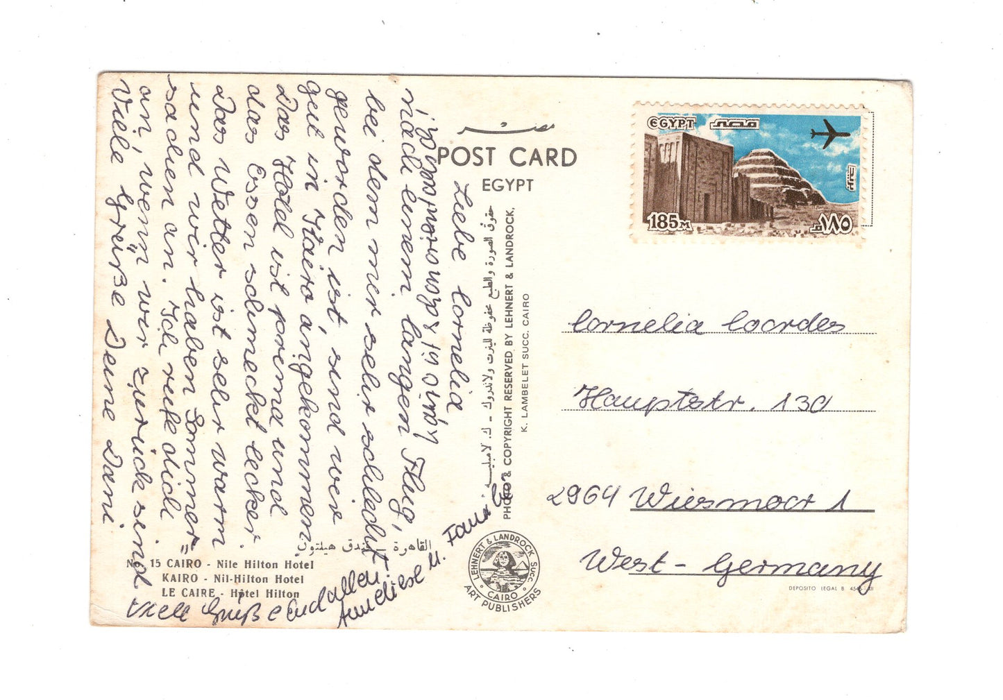 Ansichtskarte Kairo / Hotel Hilton / Ägypten