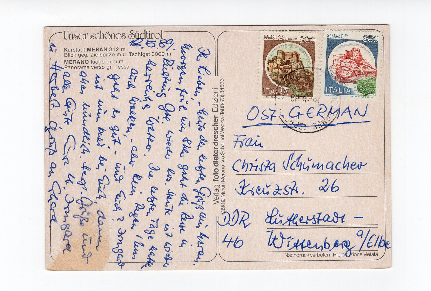 Ansichtskarte Merano Meran / Südtirol / Italien