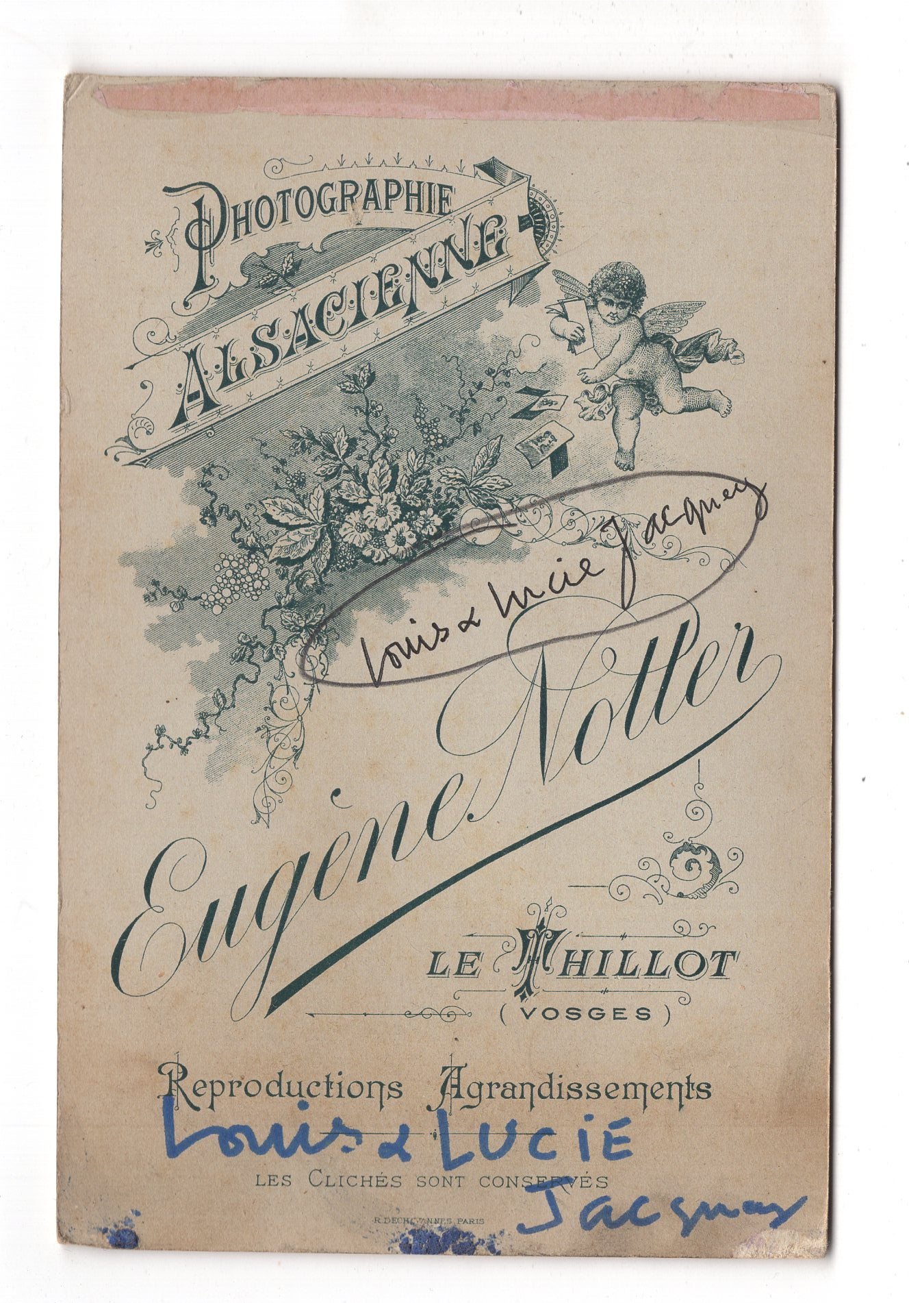 Fotografie Schönes Hochzeitsbild - Le Thillot 1890er / CAB X-36