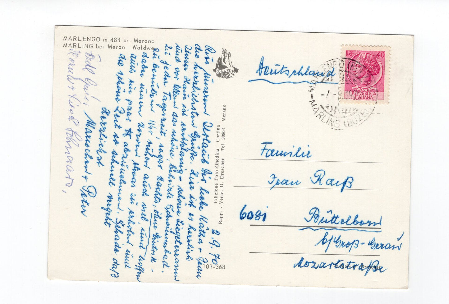 Ansichtskarte Marling bei Meran / Südtirol / Italien