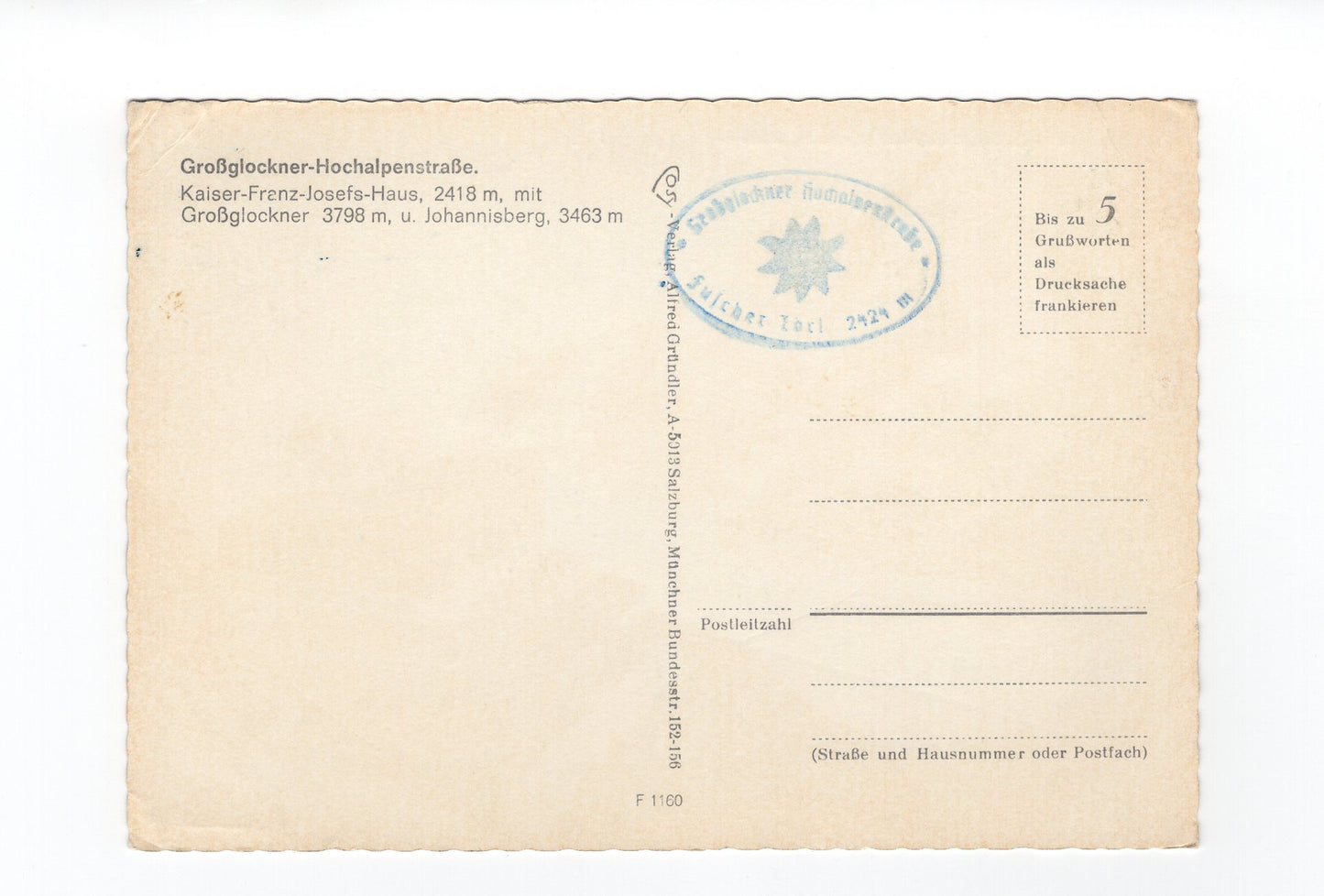 Ansichtskarte Großglockner-Hochalpenstraße / Kaiser-Franz-Josef-Haus / Österreich