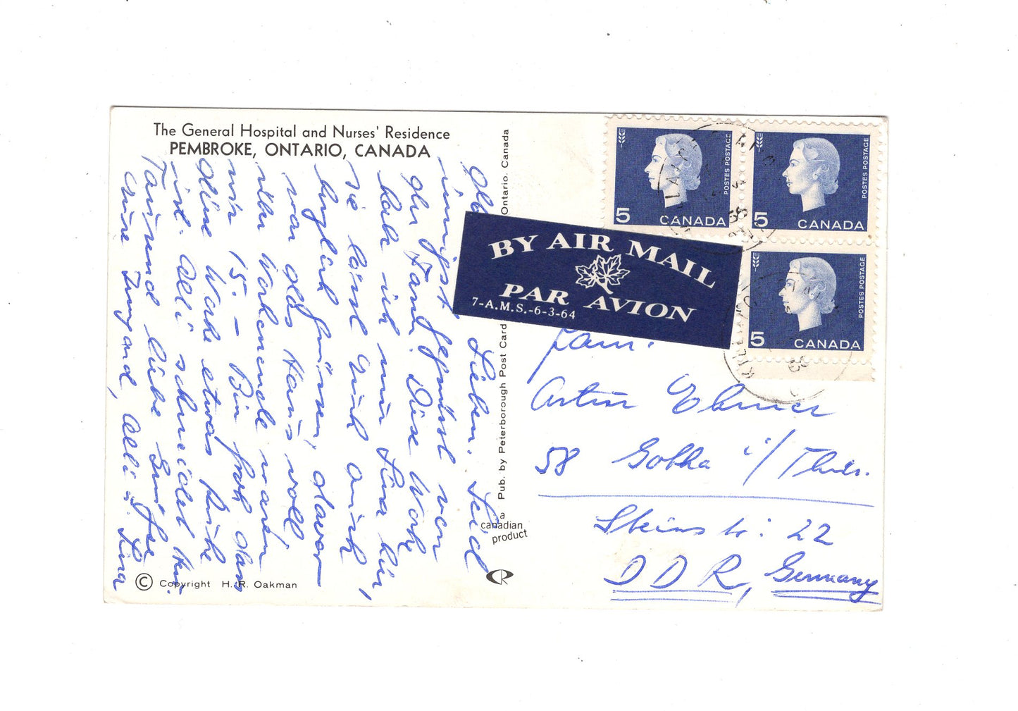 Ansichtskarte Pembroke / General Hospital / Ontario / Kanada