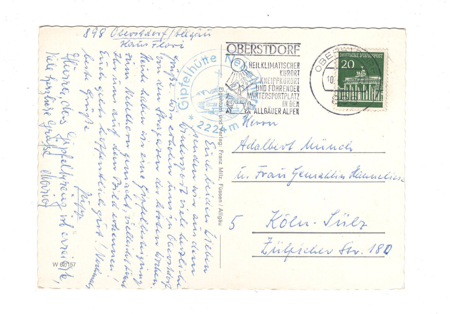 Ansichtskarte Nebelhorn bei Oberstdorf im Allgäu / H1-53