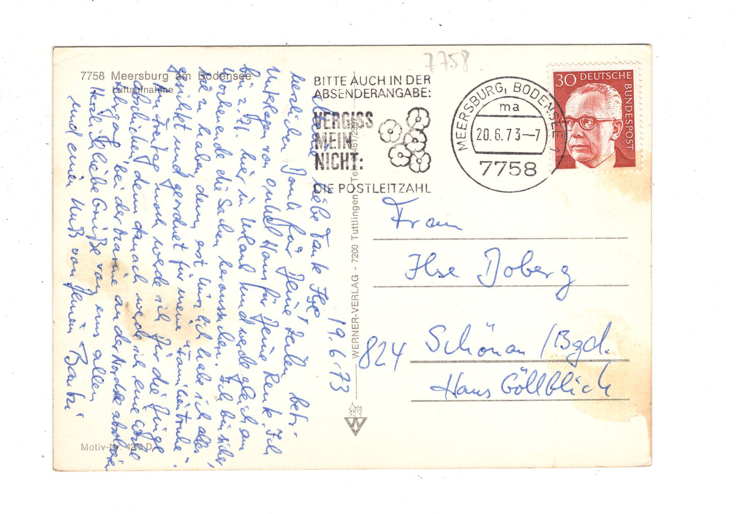 Ansichtskarte Meersburg am Bodensee / Luftaufnahme / J1-64