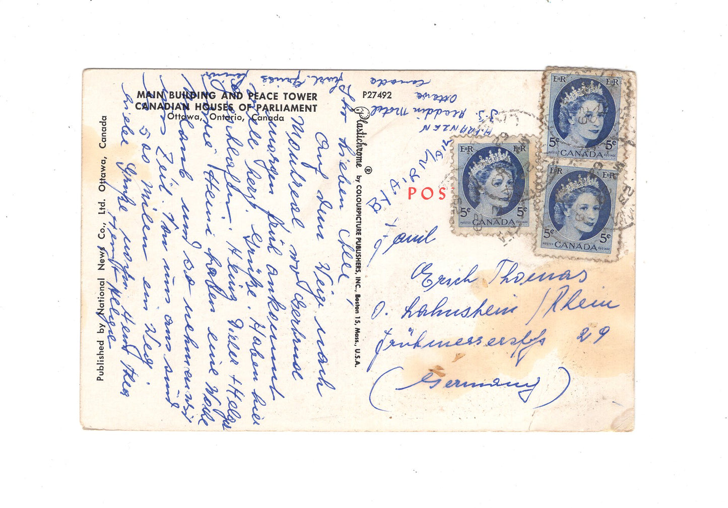 Ansichtskarte Ottawa / Canadian House of Parliament / Ontario / Kanada