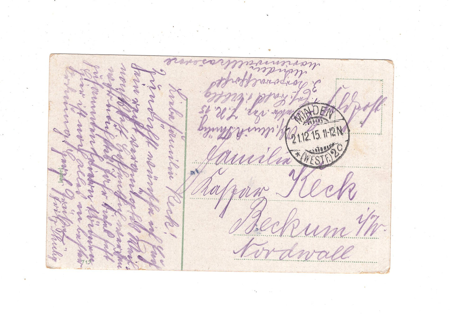 Ansichtskarte Feldpost - Minden 1915 / K1-59