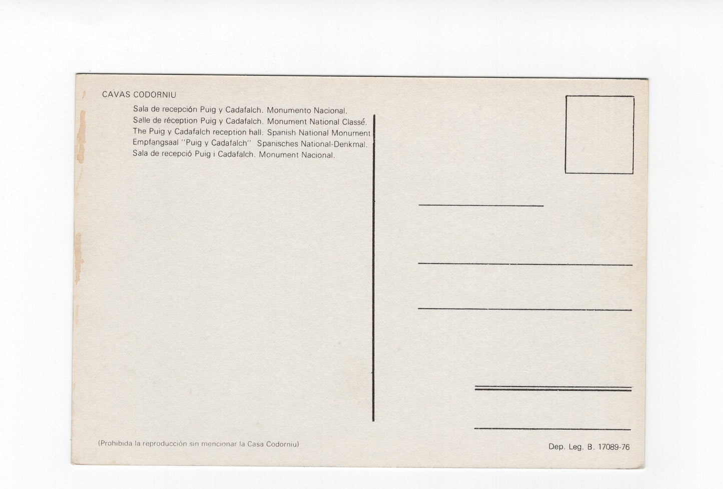 Ansichtskarte Cavas Codorniu / Spanien