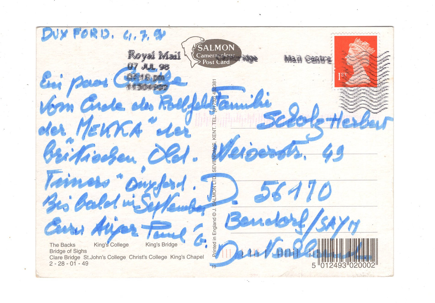 Ansichtskarte Images of Cambridge / England / M1-67