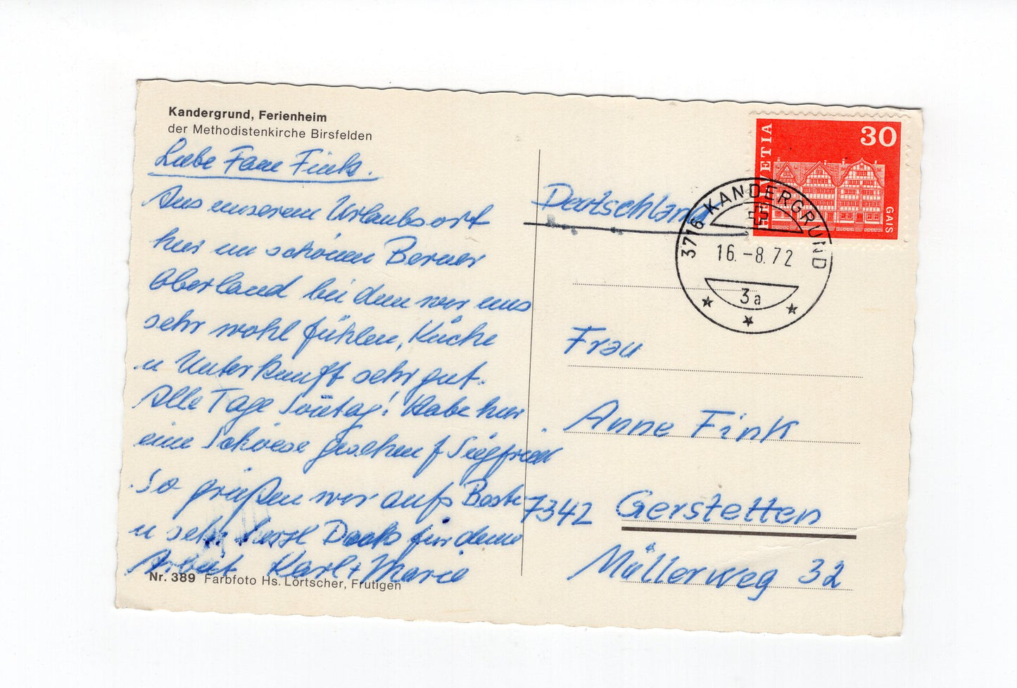 Ansichtskarte Kandergrund / Ferienheim der Methodistenkirche / Schweiz