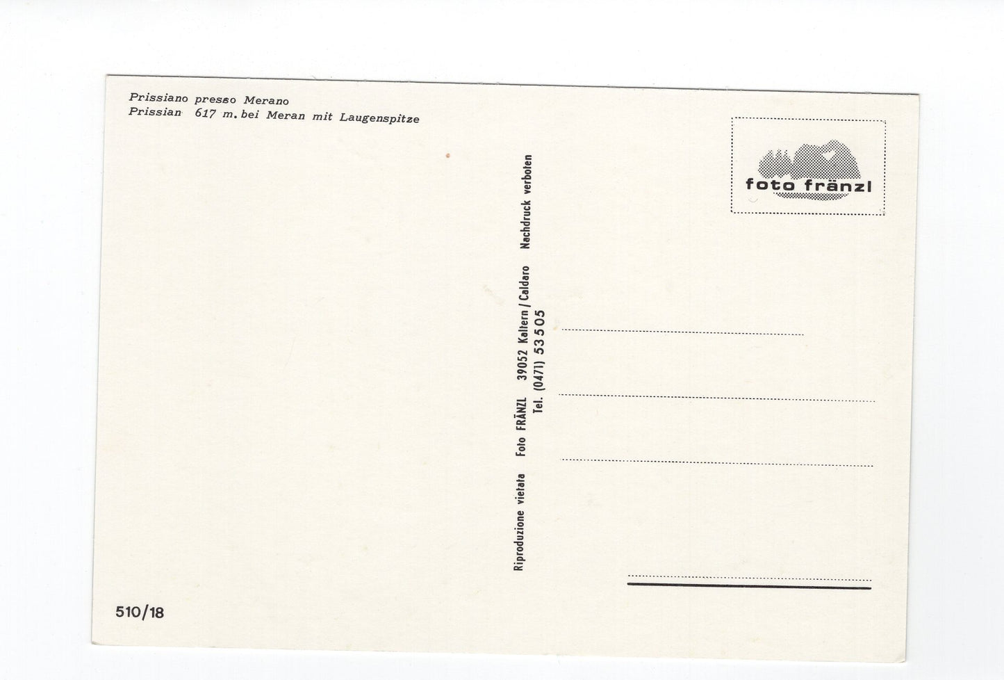 Ansichtskarte Prissian bei Meran / Südtirol / Italien