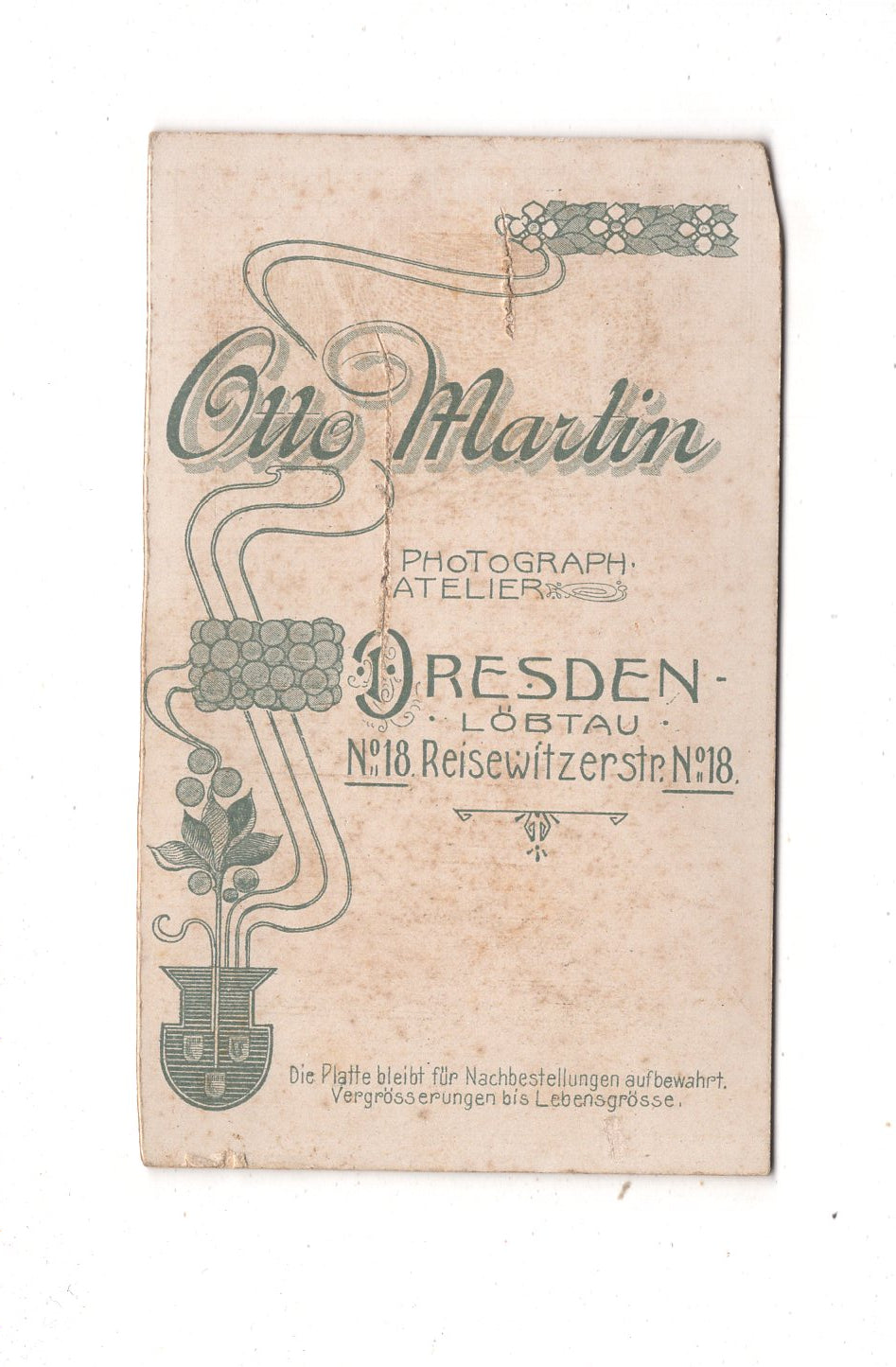 Fotografie Feines junges Mädchen - Dresden-Löbtau um 1900 / CDV D1-24