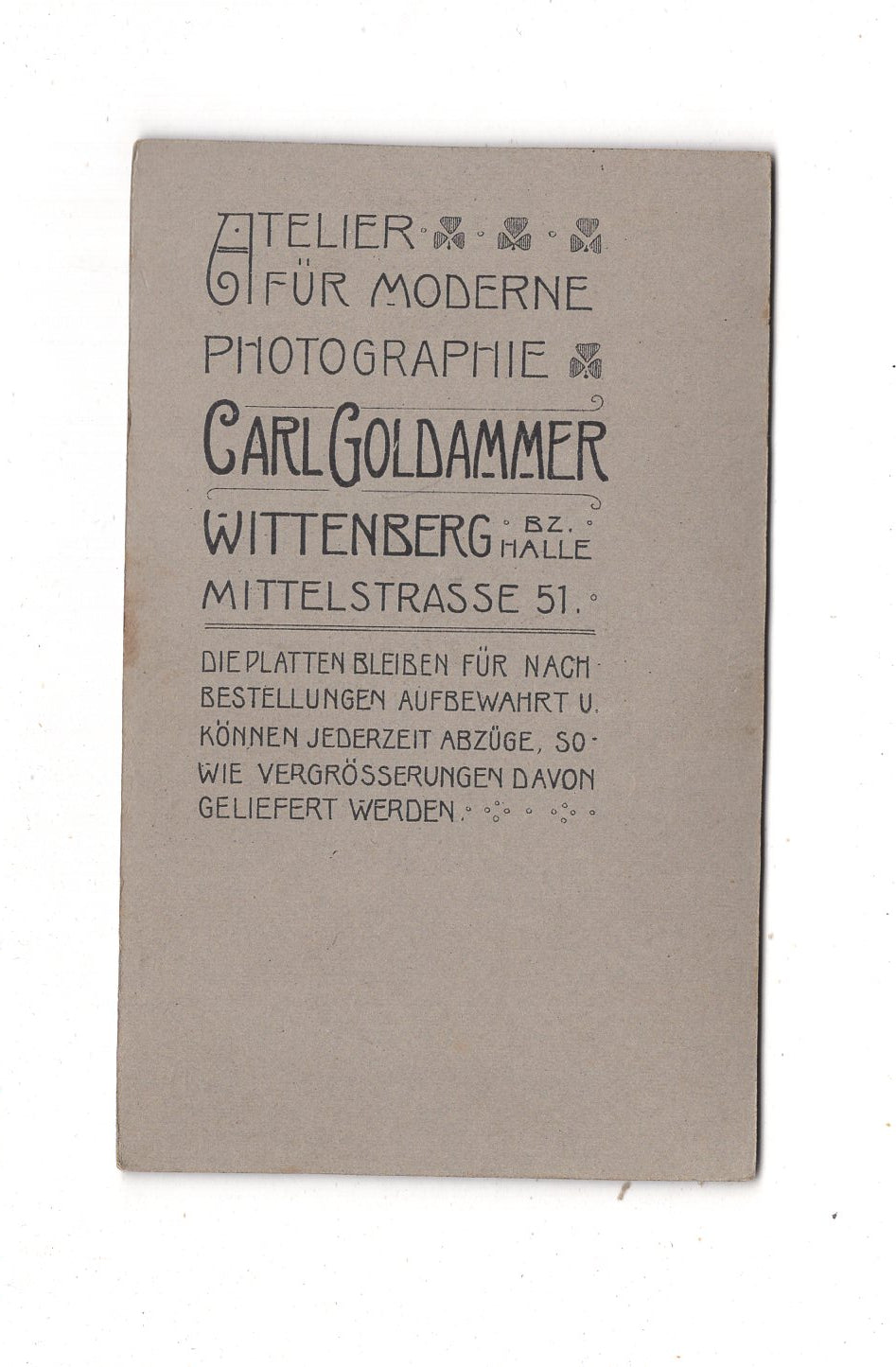 Fotografie Feines junges Mädchen - Wittenberg 1900er / CDV E1-36