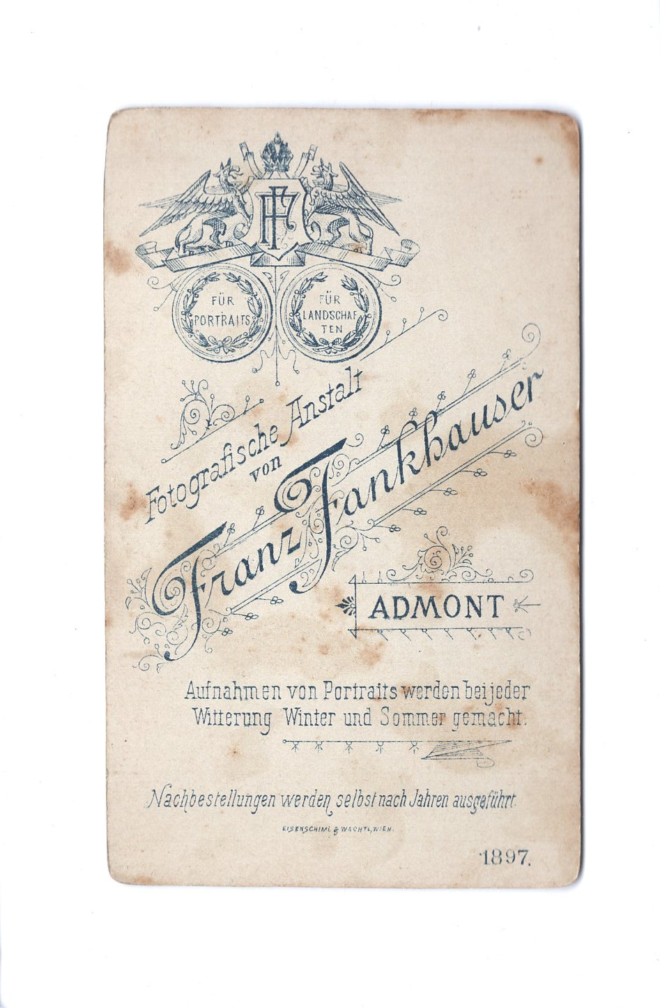 Fotografie Damenportrait - Admont 1897