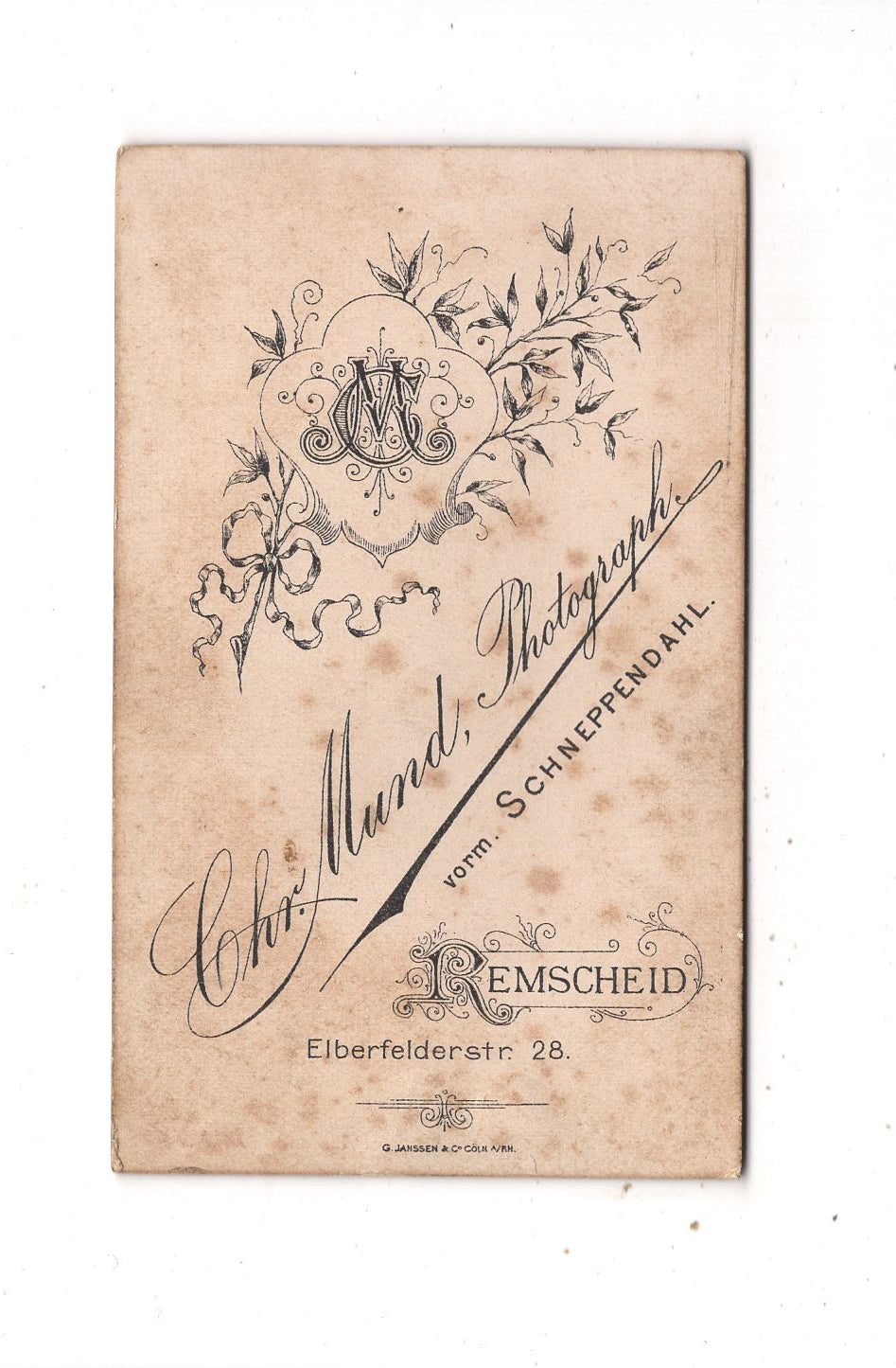 Fotografie Damenportrait - Remscheid 1890er / CDV N1-12