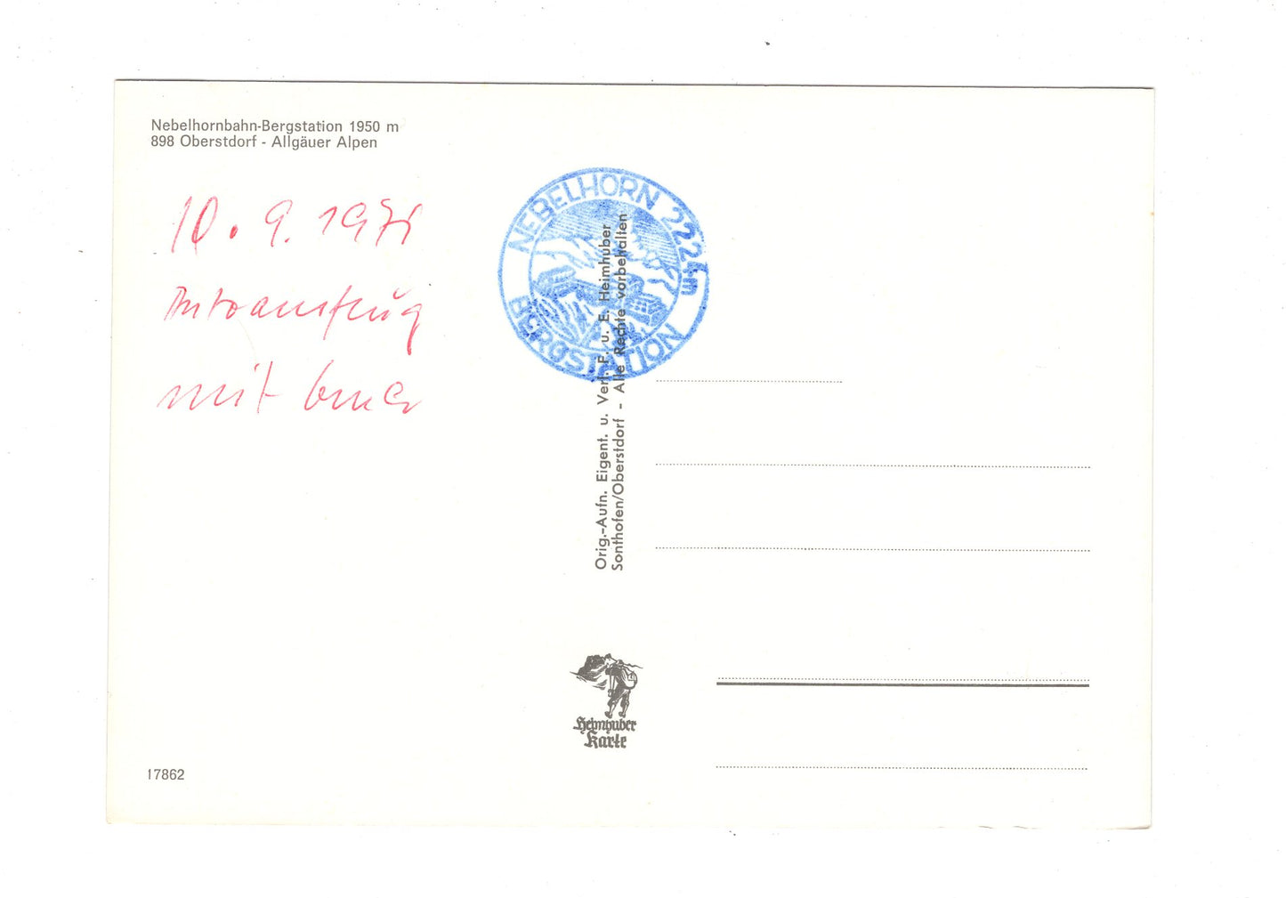 Ansichtskarte Nebelhornbahn-Bergstation / Oberstdorf / Allgäuer Alpen / H1-54