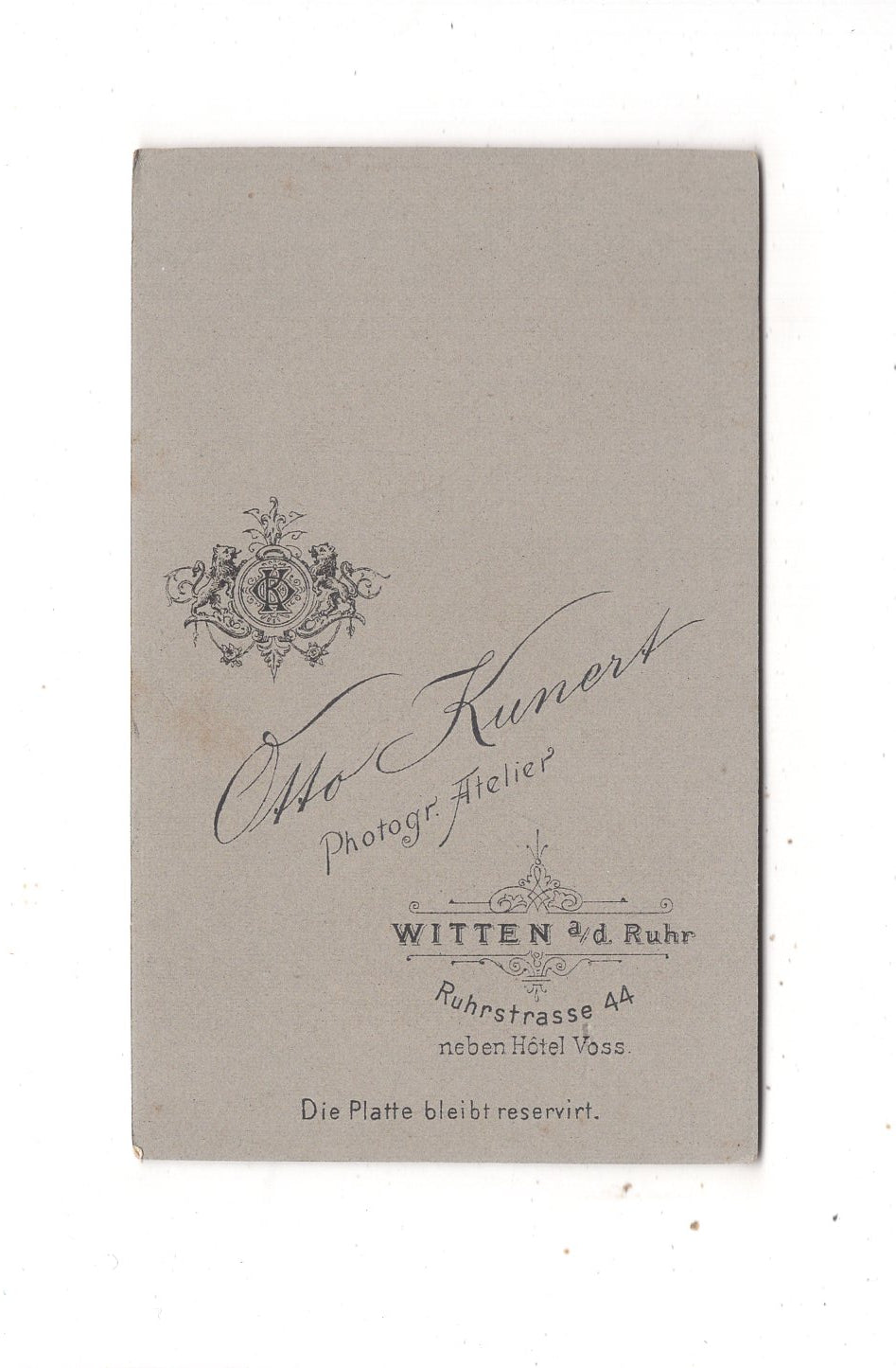 Fotografie Damenportrait - Witten an der Ruhr um 1900 / CDV N1-12