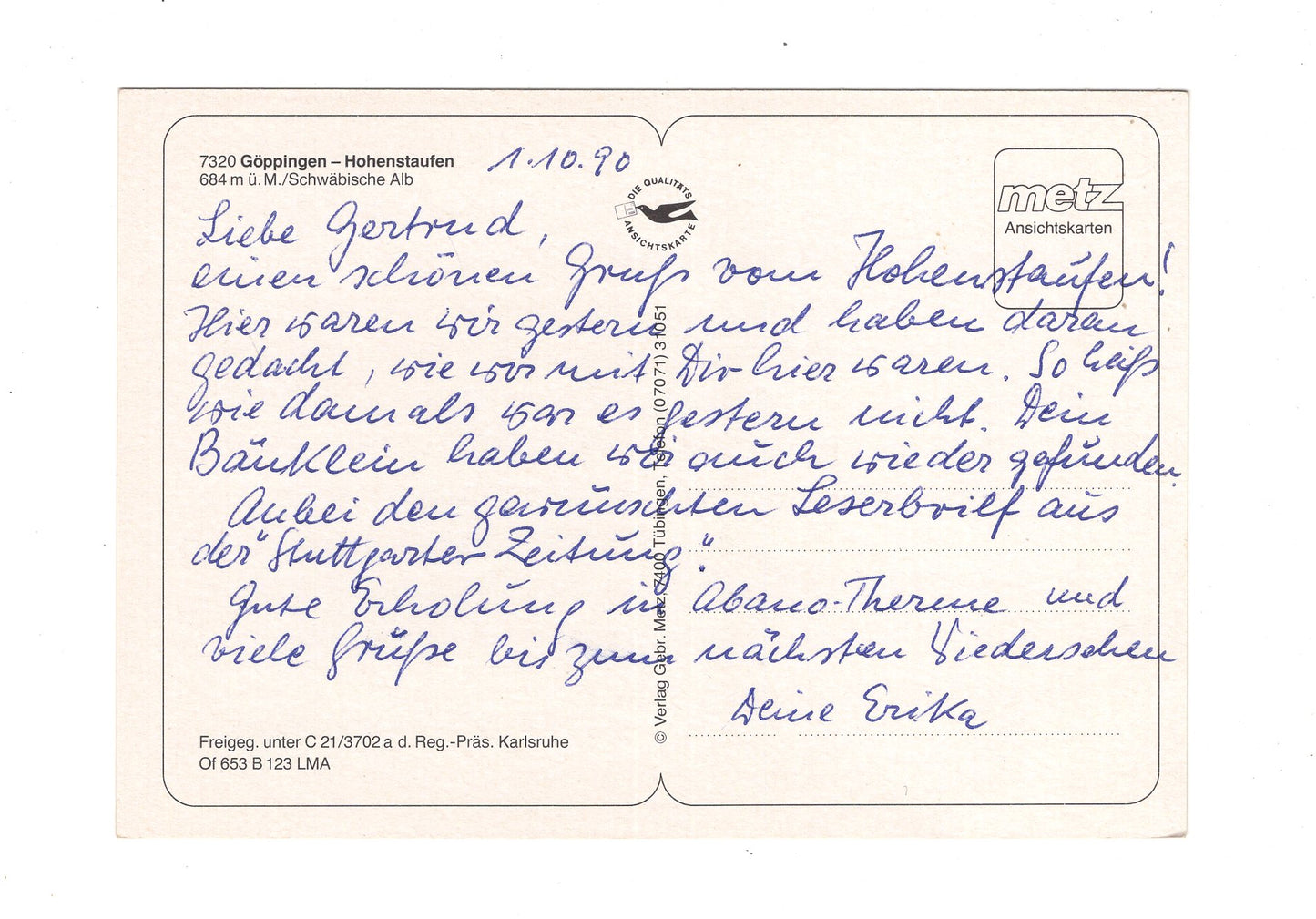 Ansichtskarte Göppingen-Hohenstaufen / Schwäbische Alb