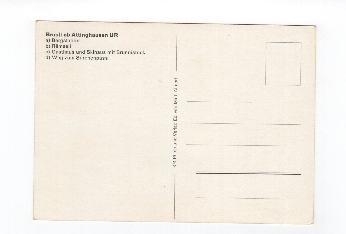 Ansichtskarte Brusti / Schweiz