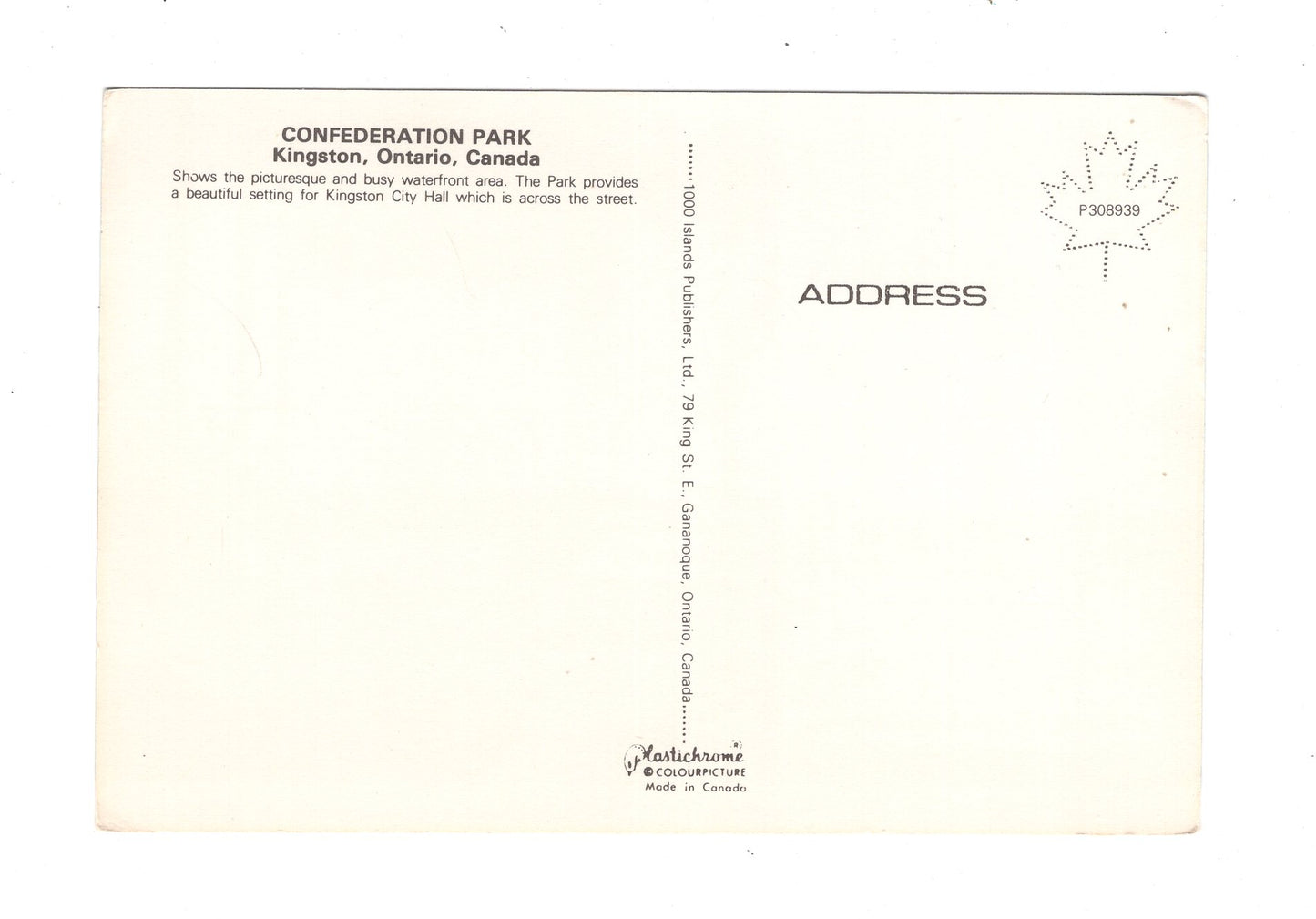 Ansichtskarte Kingston / Confederation Park / Ontario / Kanada