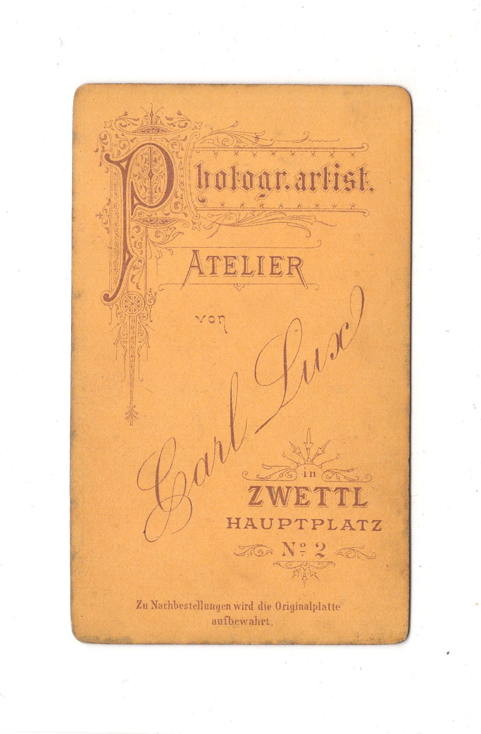 Fotografie Damenportrait - Zwettl 1877 / CDV C1-02