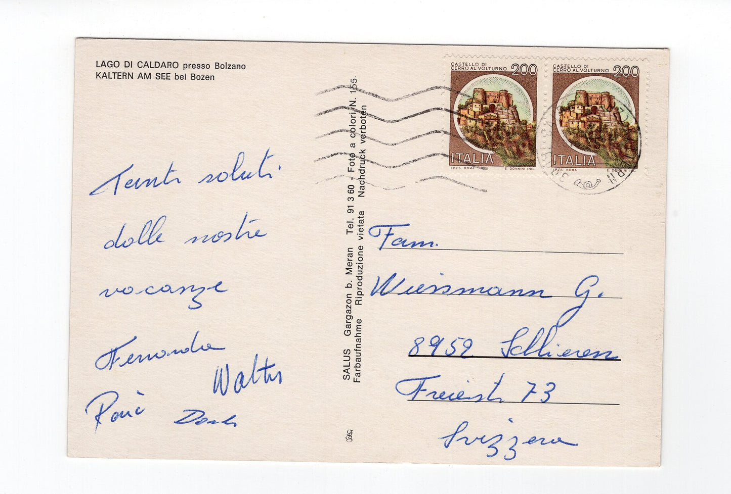 Ansichtskarte Kaltern am See bei Bozen / Südtirol / Italien