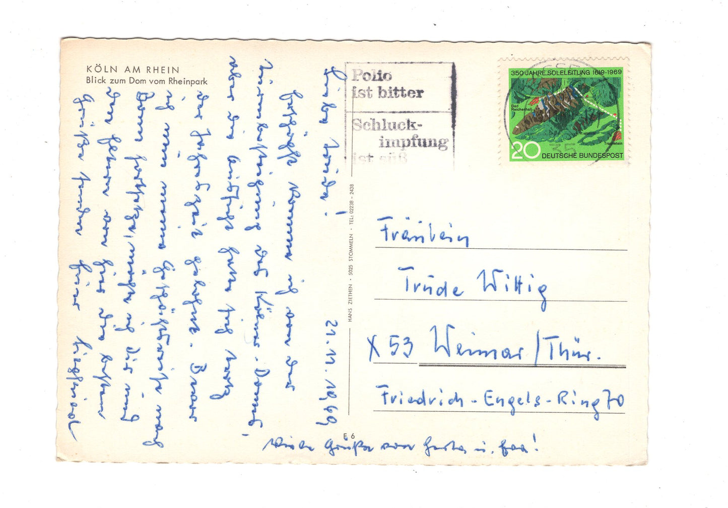 Ansichtskarte Köln am Rhein / Blick zum Dom vom Rheinpark / G1-57