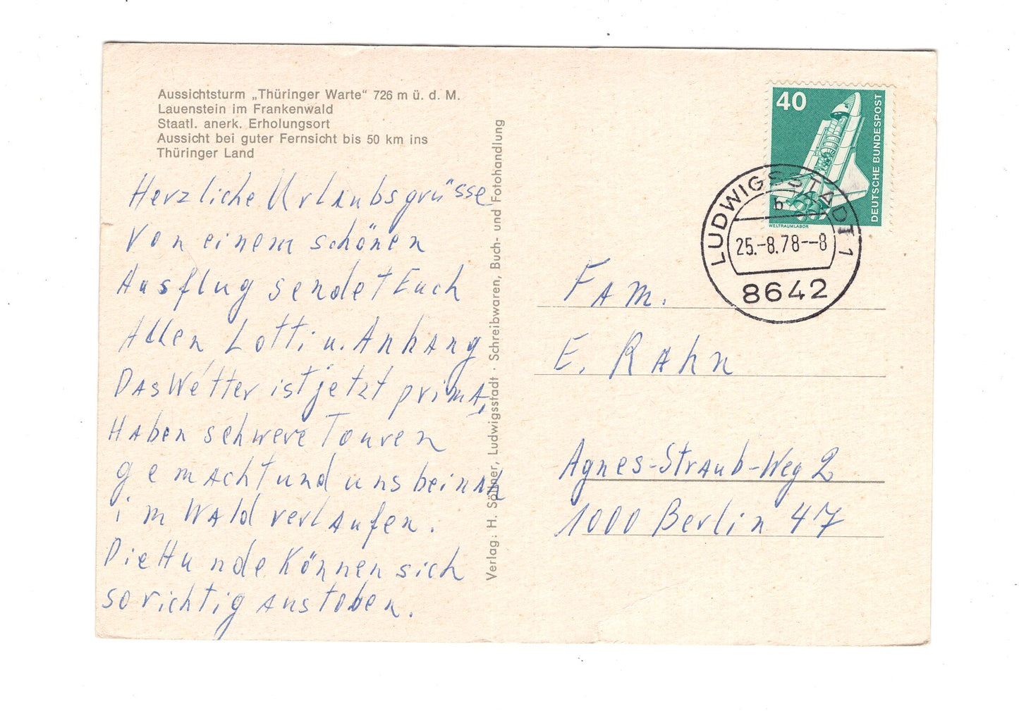 Ansichtskarte Rund um die Thüringer Warte / Lauenstein