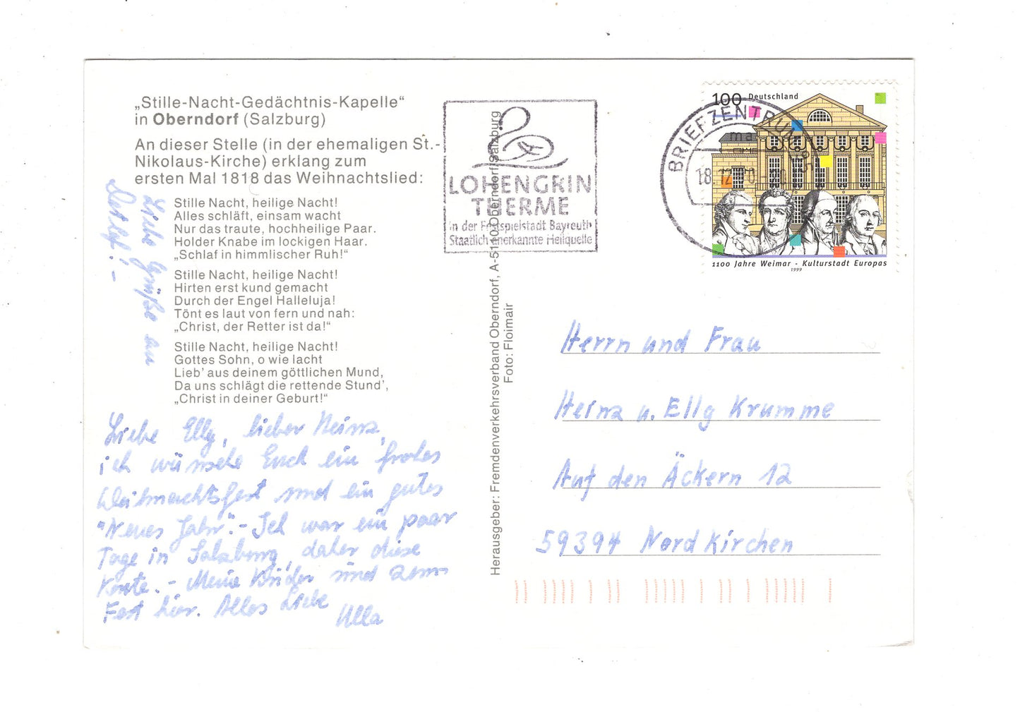 Ansichtskarte Feiertage / Frohe Weihnachten / K1-60