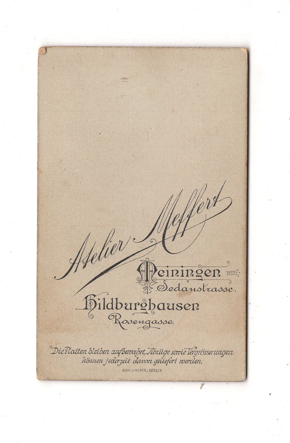 Fotografie Soldat mit Frau - Meiningen / Hildburghausen 1890er / CDV M1-05