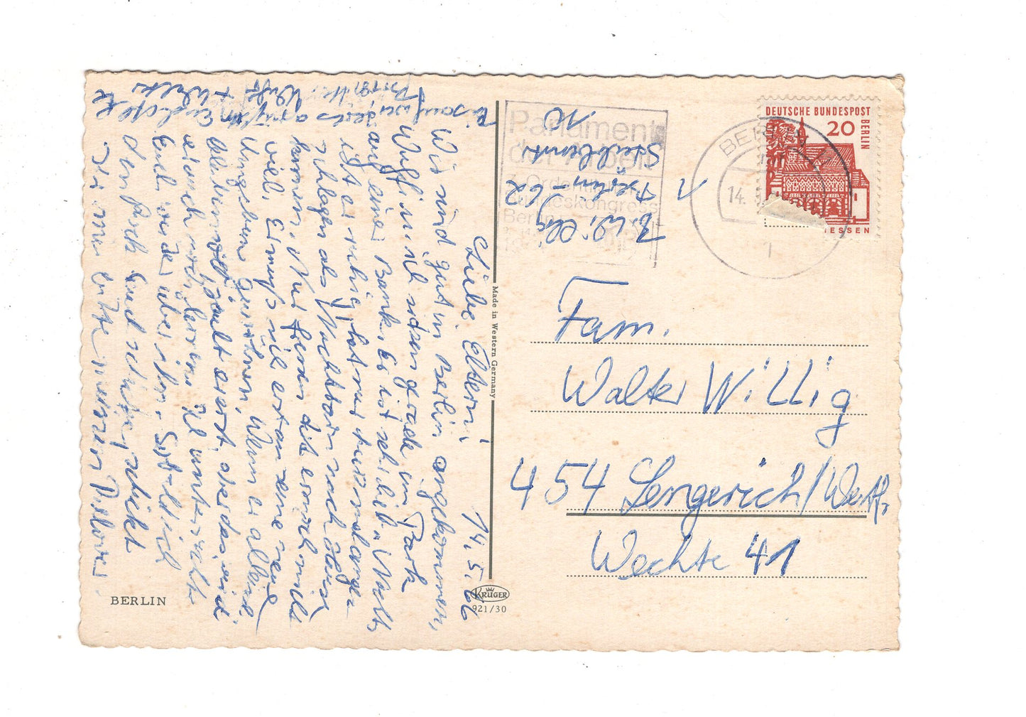 Ansichtskarte Berlin - det is ne Wolke / I1-67