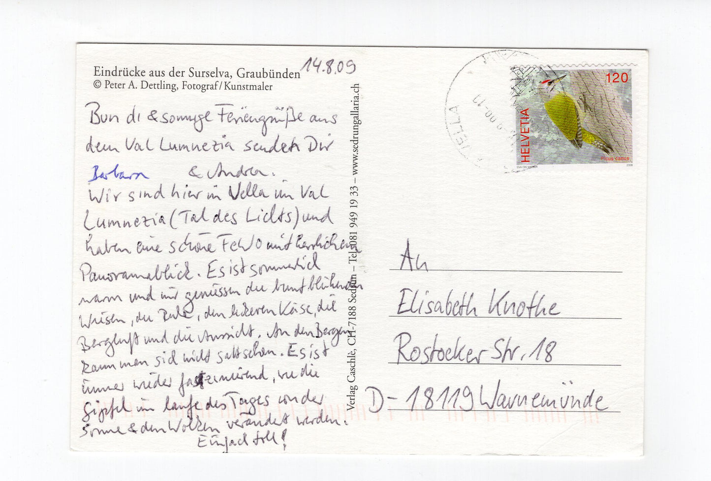 Ansichtskarte Surselva / Bündner Oberland / Schweiz