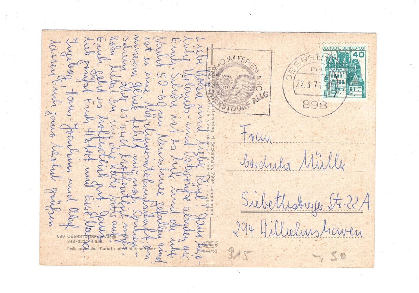 Ansichtskarte Oberstdorf im Allgäu / H1-54