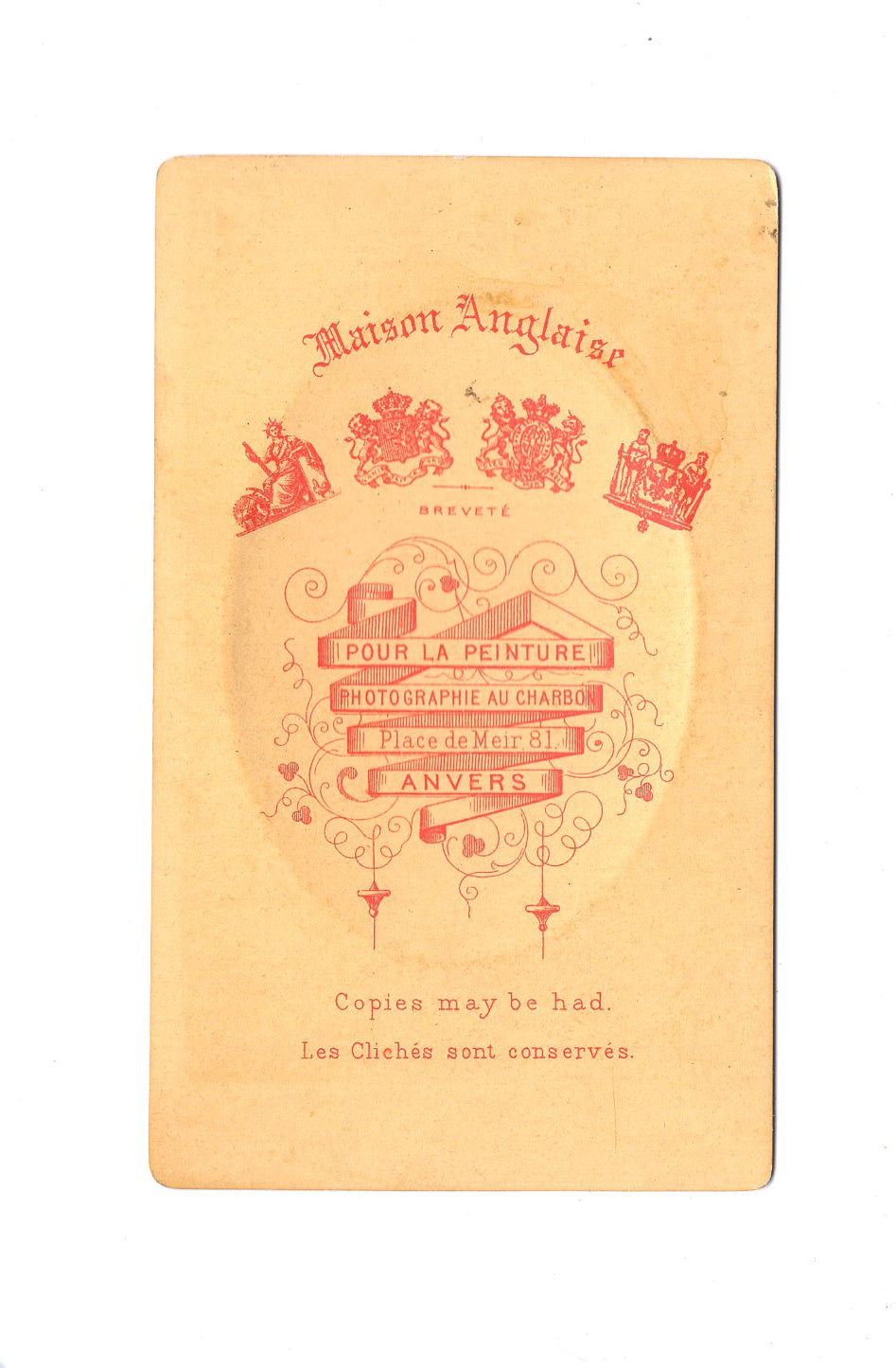 Fotografie Damenportrait - Anvers Antwerpen 1870er